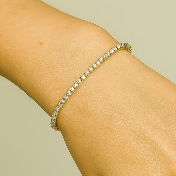RINC Jewelry - RINC Gold Vermeil Crystal Tennis Bracelet Silver Gilt